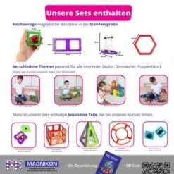 MAGNIKON Magnetische Bausteine, 8 Stk. Dreiecke, Ersatzteile, Kleines Set -Spielzeug Rabatte Geschäft 29747183 06