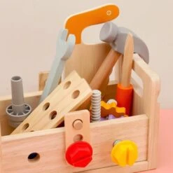 Syntek Reparatur-Simulations-Toolbox Für Kinder Aus Holz Tragbarer Werkzeugtisch Handgemachtes Lernspielzeug Für Kinder -Spielzeug Rabatte Geschäft 30483028 04