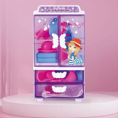 Syntek Kinderpuppe Verkleiden Sich Spielhaus Mädchen Interaktives Spielzeug Aufbewahrung Mini Kleiderschrank Kinderspielzeug 4 Syntek Kinderpuppe Verkleiden Sich Spielhaus Mädchen Interaktives Spielzeug Aufbewahrung Mini Kleiderschrank Kinderspielzeug – Bild 2