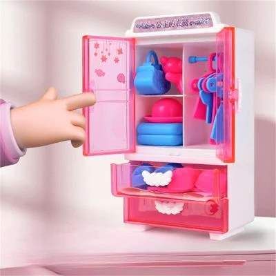 Syntek Kinderpuppe Verkleiden Sich Spielhaus Mädchen Interaktives Spielzeug Aufbewahrung Mini Kleiderschrank Kinderspielzeug 5 Syntek Kinderpuppe Verkleiden Sich Spielhaus Mädchen Interaktives Spielzeug Aufbewahrung Mini Kleiderschrank Kinderspielzeug – Bild 3