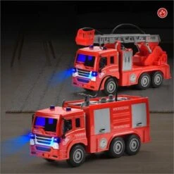 Brightake Simulation Ferngesteuertes Auto Kinderspielzeugset Übergroßes Elektro-Feuerwehrauto-Modell-Spielzeugset -Spielzeug Rabatte Geschäft 30721123 04