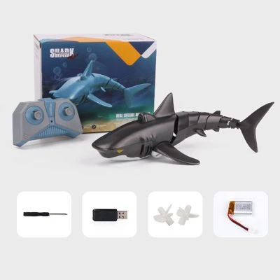 Syntek Hai-Simulation Elektrischer Spielzeugfisch Aufladen Des Drahtlosen Ferngesteuerten Kinderspielzeugs Big Black Shark 3 Syntek Hai-Simulation Elektrischer Spielzeugfisch Aufladen Des Drahtlosen Ferngesteuerten Kinderspielzeugs Big Black Shark
