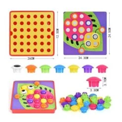 Decome Kinder-Puzzle-Puzzle-Brett, Pilz-Nagel-Puzzle-Puzzle-Spielzeug Cleveres Nagelpuzzlespielzeug Für Kinder Mit Großem Knopfloch -Spielzeug Rabatte Geschäft 31249368 07