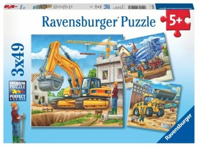 Ravensburger 3er Set Puzzle, Je 49 Teile, 21x21 Cm, Große Baufahrzeuge Set 3 Ravensburger 3er Set Puzzle, Je 49 Teile, 21x21 Cm, Große Baufahrzeuge Set