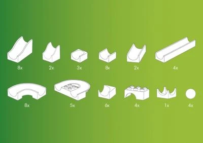 Hubelino - Kugelbahn Bahnelemente-Set, 55 Tlg. 5 Hubelino - Kugelbahn Bahnelemente-Set, 55 Tlg. – Bild 3